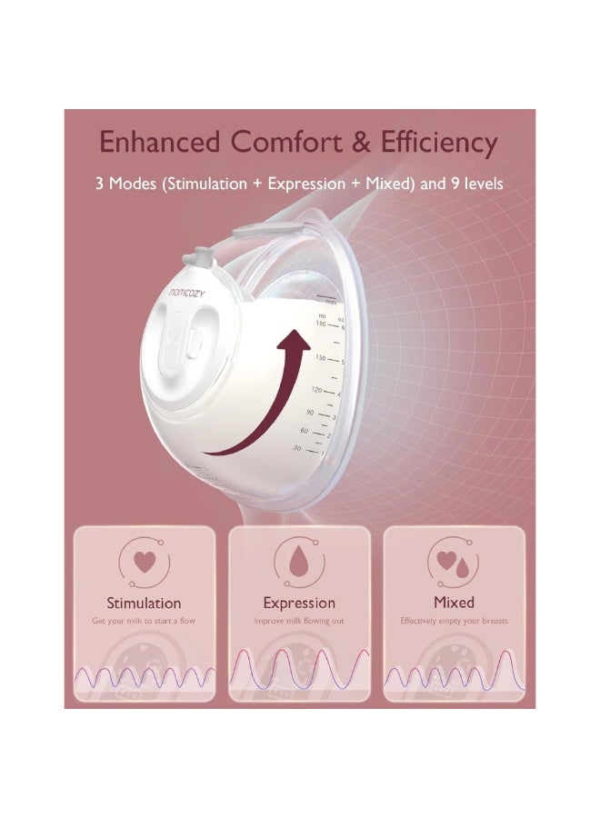 Momcozy V2 Ultra Light $Hands Free Breast Pump, Powerful Portable Pump With 27 Pumping Combinations, Painless Low Noise Portable Dual Electric Pump, Flange 17/19/21/24/27mm - Image 3